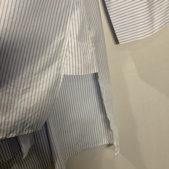 🟢3 items for $20—WHO WHAT WEAR striped top button front high neckline hi-lo hem - Picture 6 of 12